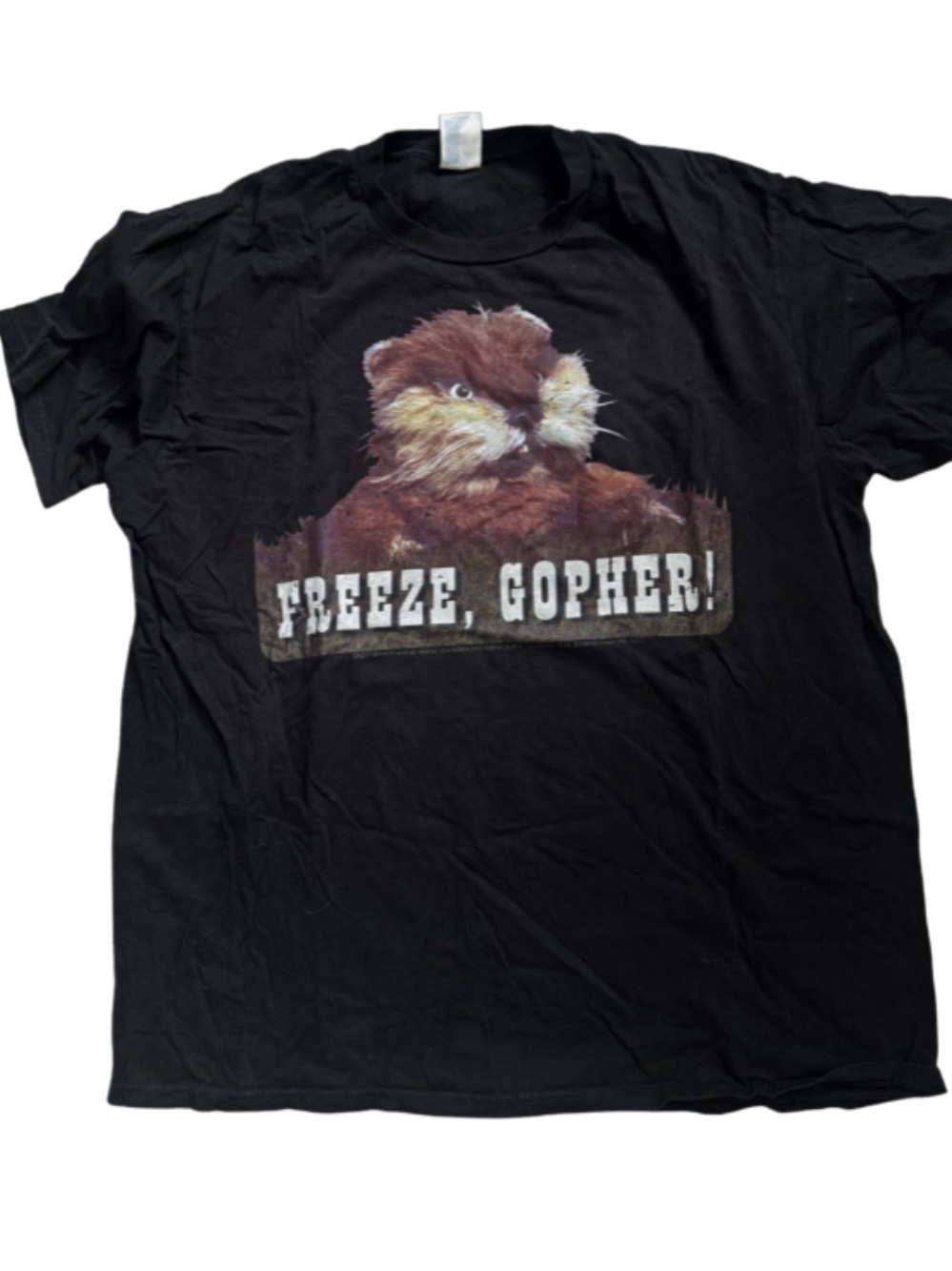 Freeze, Gopher! Graphic Tee - Black with Brown Gopher